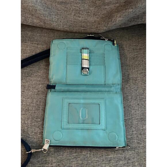 Thirty One Cross Town Crossbody Purse In Sea Stripe Pattern - Picture 5 of 9